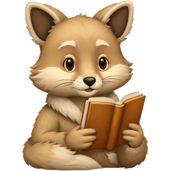 animal reading books emoji