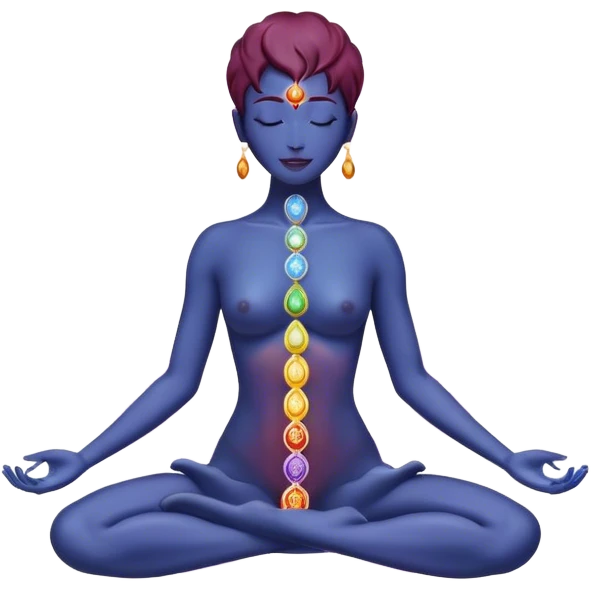 Galaxy indigo floating body with chakras flowing and aligned Burgundy emoji