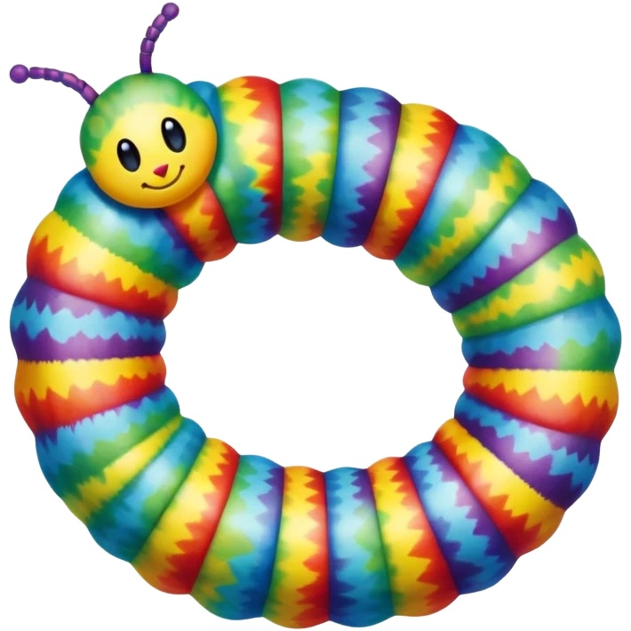 Tie dye caterpillar emoji