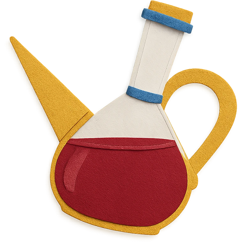 paper craft style catalan porró filled with red wine emoji