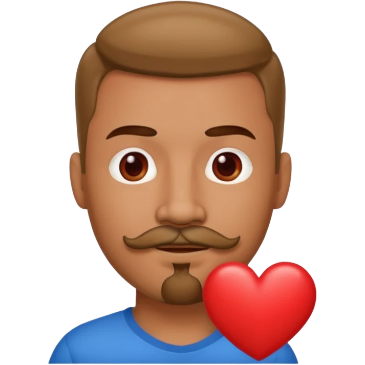 Take this emoji and take out the dog, add a heart, and substitute the man’s beard for a goatee and mustache emoji