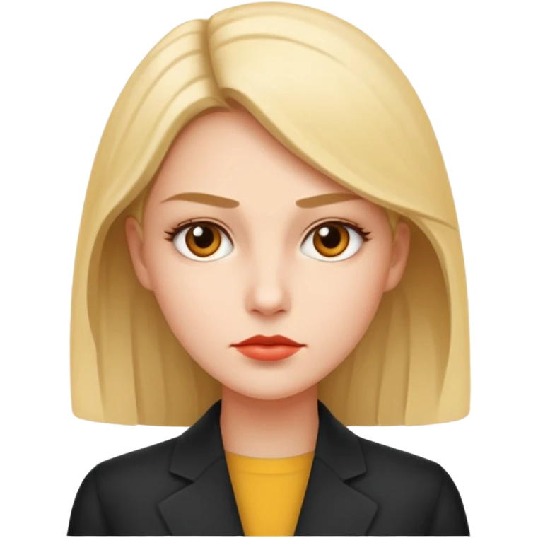 Polite, put-together, and observant. Always seems like they’re mentally five steps ahead. woman seriuos composed sleek
more dinamic emoji  emoji