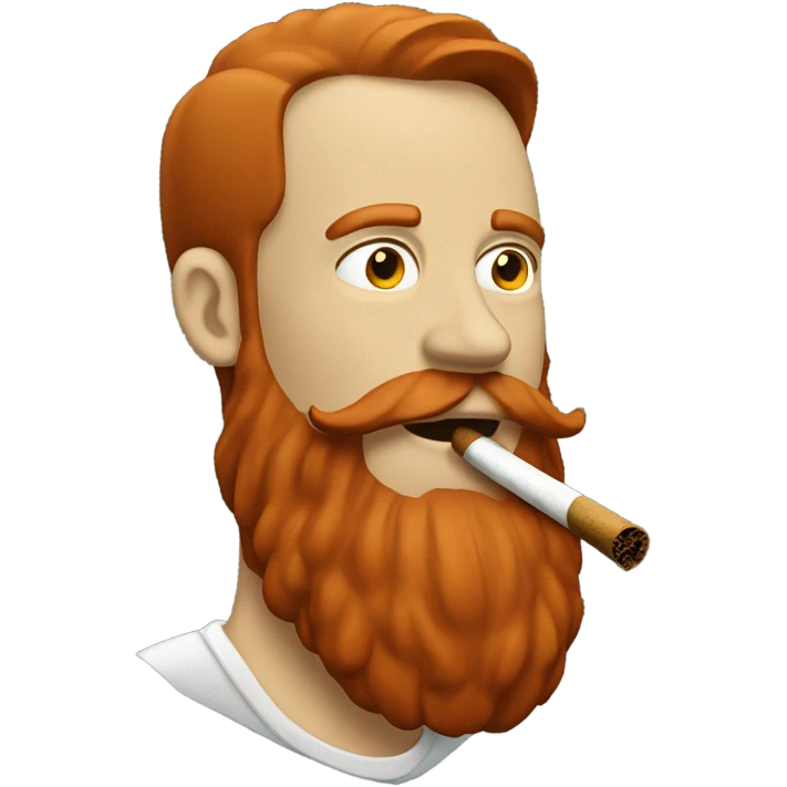 redhair white man with big beard smoking a blunt emoji