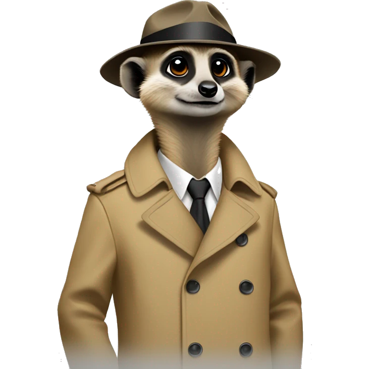 Meerkat qui a trench coat  emoji