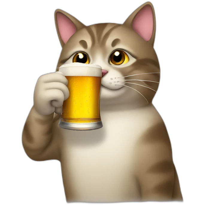 Cat drinks beer emoji