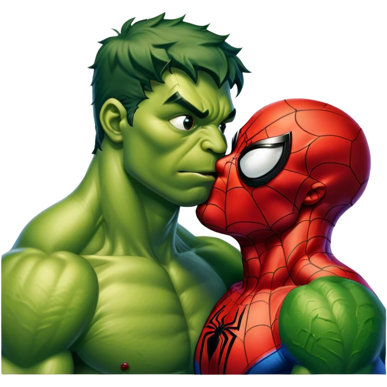 Spiderman kiss hulk emoji