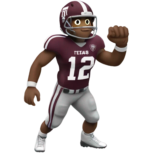 Texas a&m 12th man football player holding up a thumb emoji