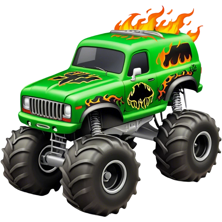 Grave Digger - Monster Jam (Model Year: 2022) (Iconic colour: Green with flames) emoji