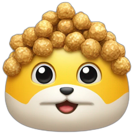 Choupi with a ferero rocher on his head  emoji