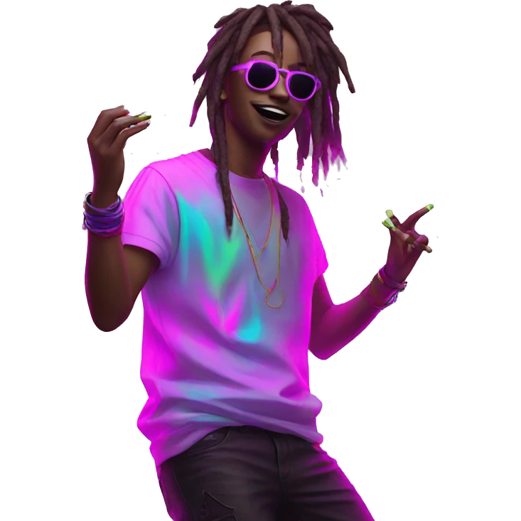 Rave party dancing neon smoking emoji
