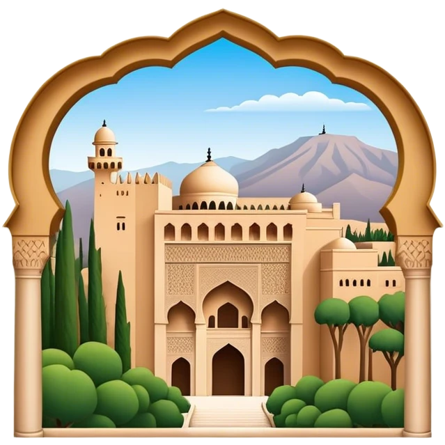 Alhambra Landmark Emoji – Highlighting its Moorish architecture and distinctive arches. emoji