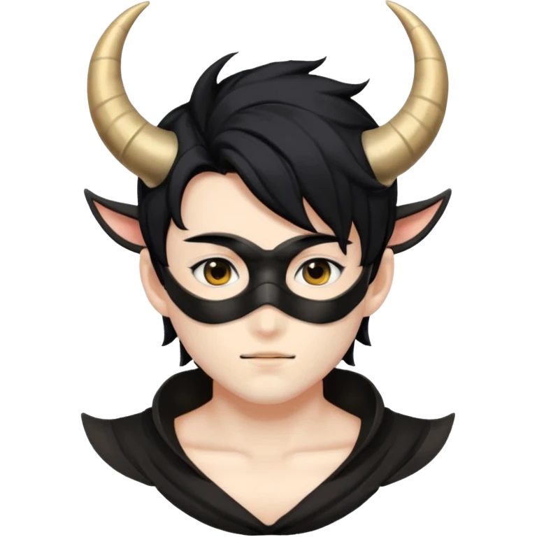 Masked anime boy whit horns emoji