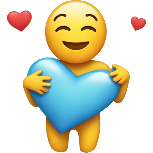 A smile hugging a heart emoji
