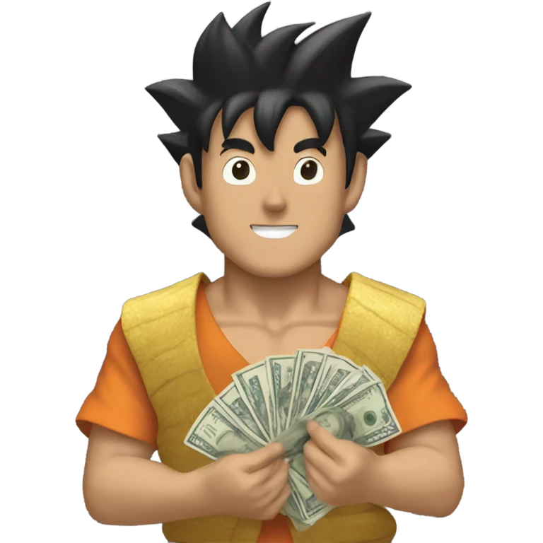 MONEY IN HANDS OF GOKU emoji