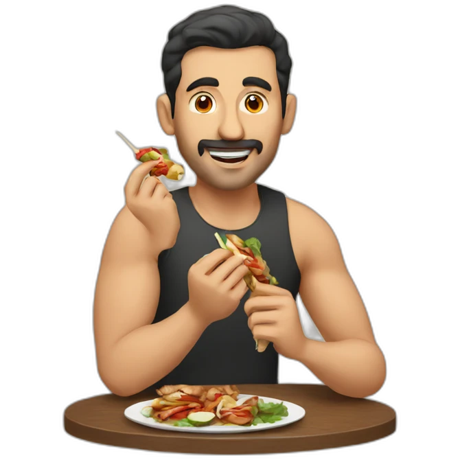 turkish man eating kebab emoji