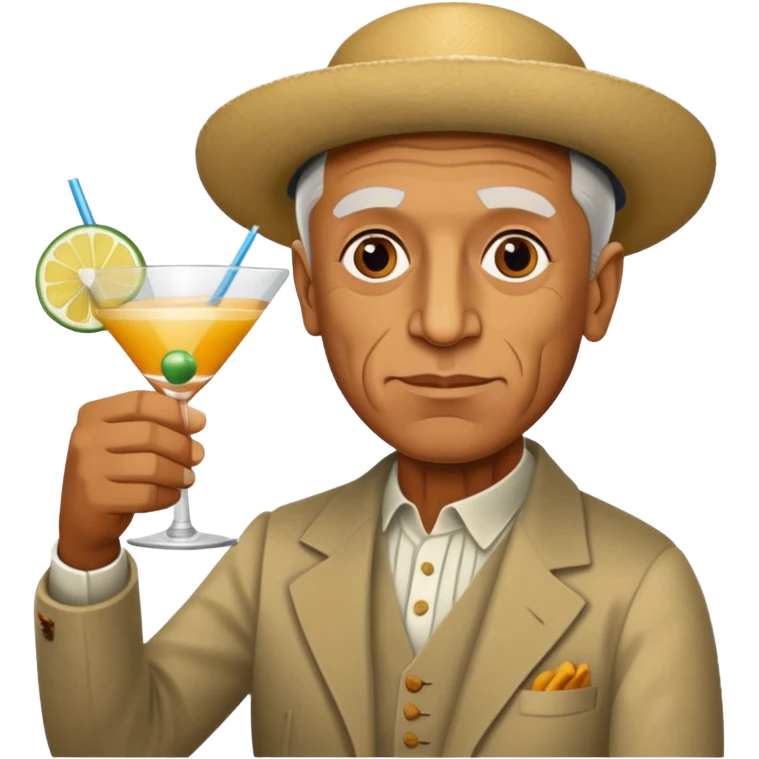 Pablo Picasso cocktail in hand congratulations emoji
