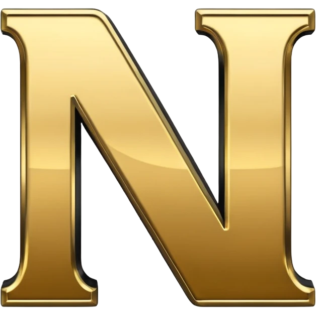 letter N in black and gold emoji