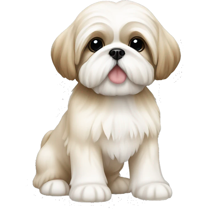 cream and white colored shih tzu puppy emoji