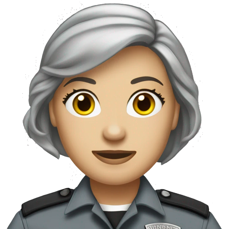 White Female correctional officer wearing grey Indiana department of corrections uniform  emoji