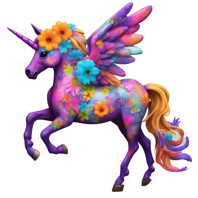 Graffiti Trippy patchwork Zombie Pegasus unicorn psychedelic flowers floral groovy art neon rave raving emoji