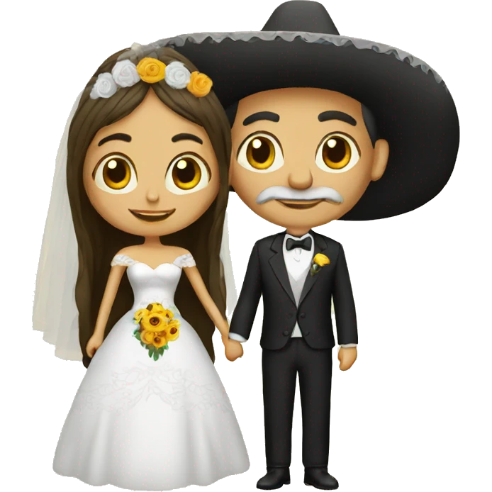 an old mexican grom and bride emoji