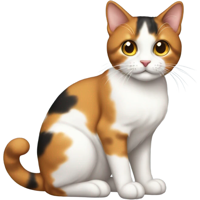 Calico cat sitting emoji