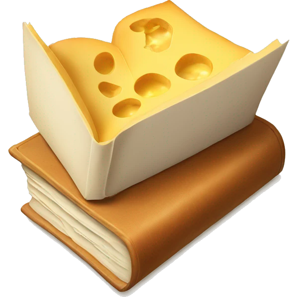 An open book with cheese emoji