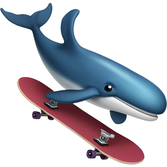 Whale on skate board  emoji
