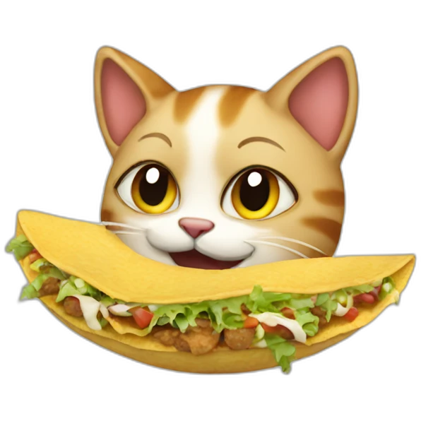 Cat eating tacos emoji