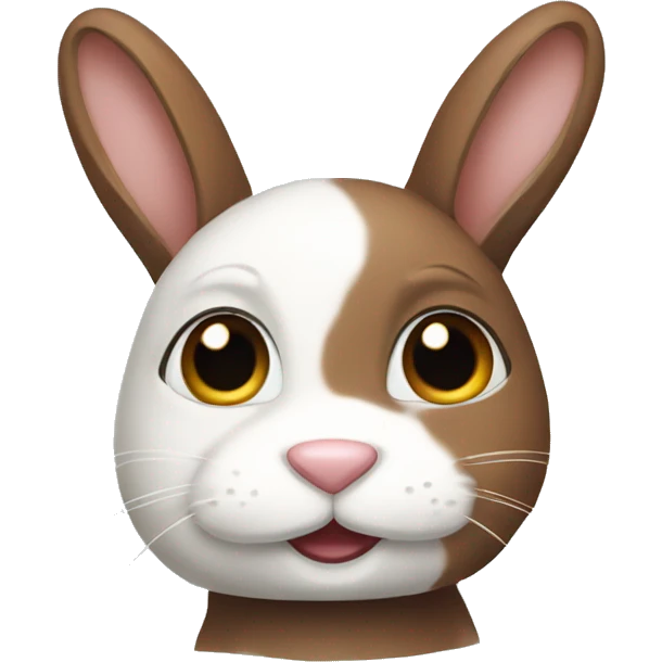 Brown and white bunny emoji