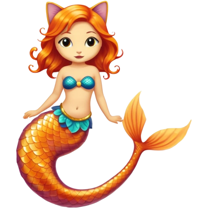 Cat mermaid emoji