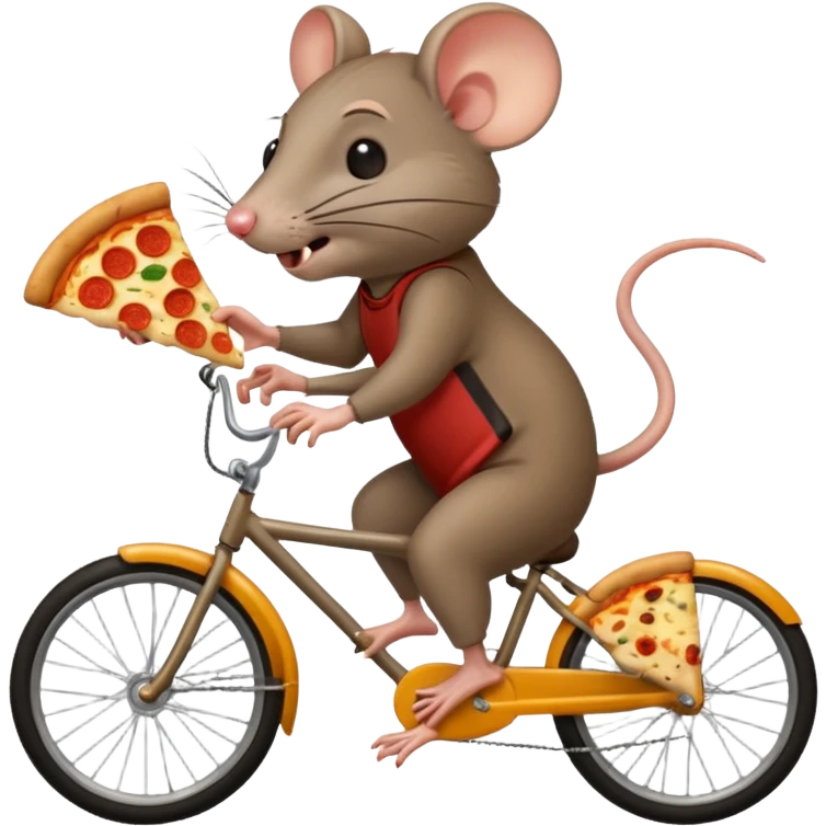 rat stealing pizza on a bike emoji