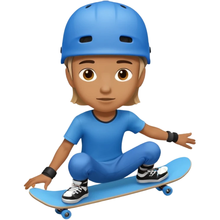 Skater with blue helmet emoji