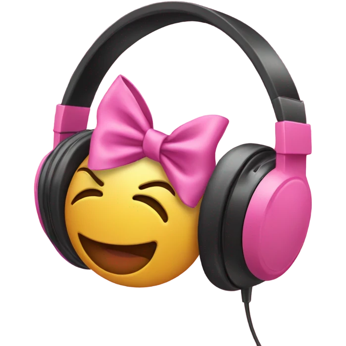 headphones with pink bows emoji