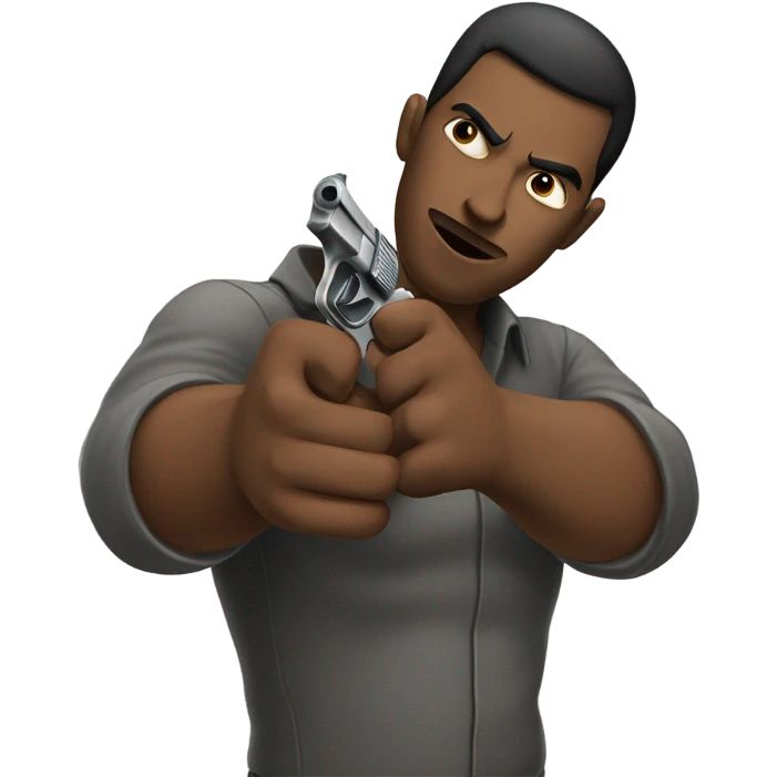 Holding gun emoji