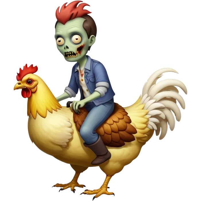 Zombie riding a chicken emoji
