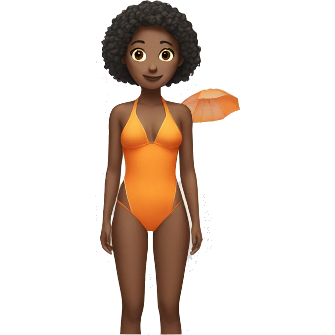 wearing orange swim suit emoji