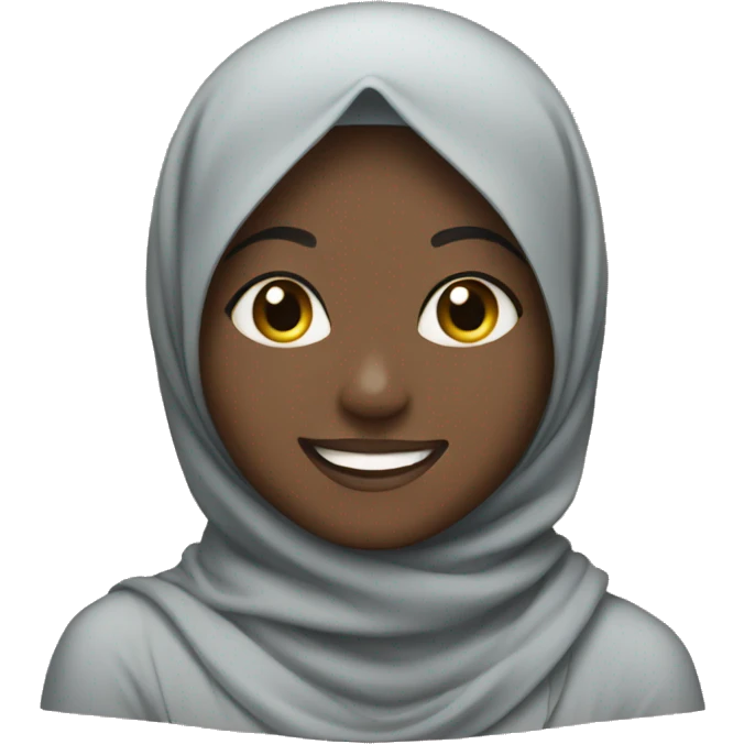 Black girl in hijab smiling happily  emoji