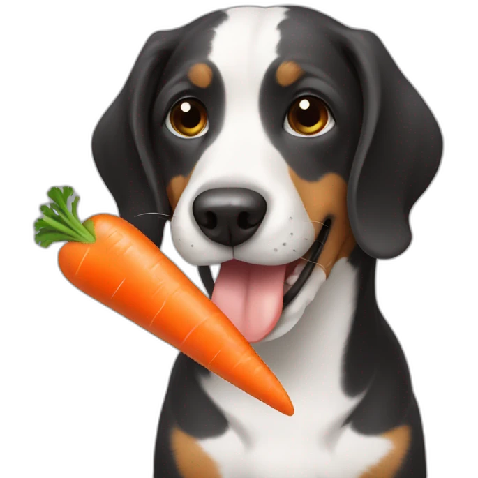dog eating carrot emoji