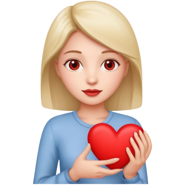 A single woman with heart in his hand  emoji