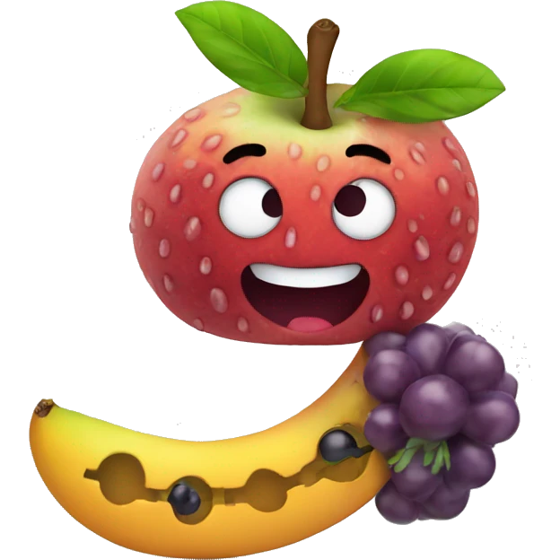 Fruit with worm emoji