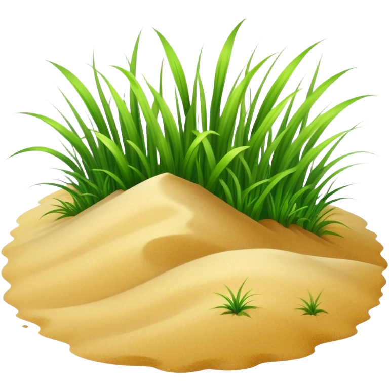 generate realistic detailed grass on sand in 3d style emoji