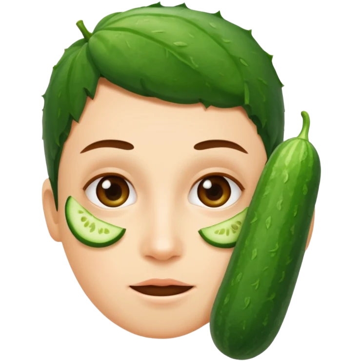 Cucumber on face  emoji