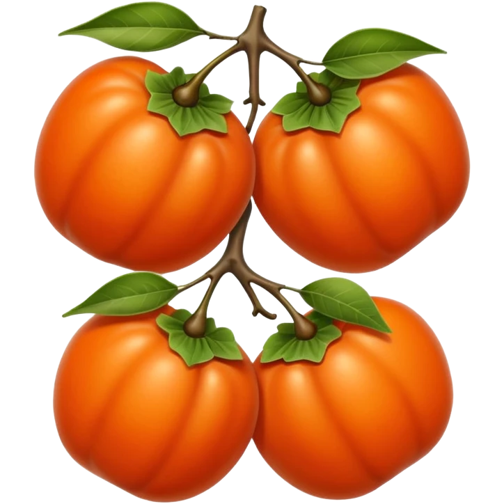 persimmon fruit smooth no parts on skin emoji