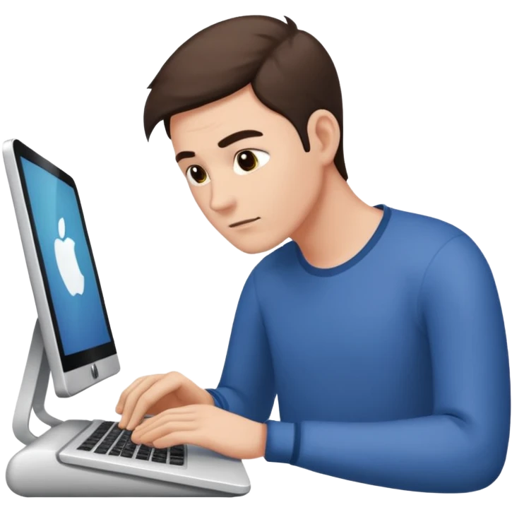 man uploading a file on a computer emoji
