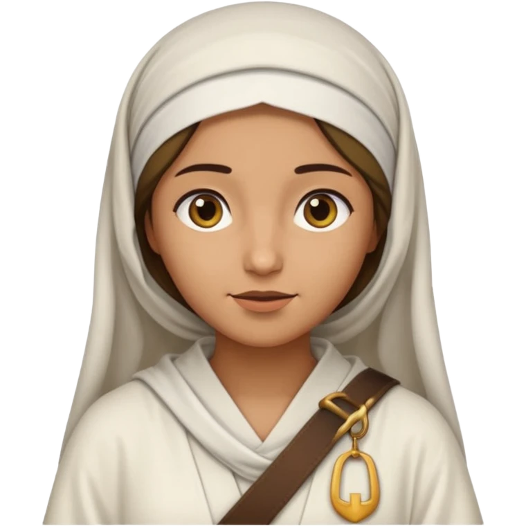 Jerusalem woman in Jesus-era attire, robe, belt, and headscarf, emoji style emoji