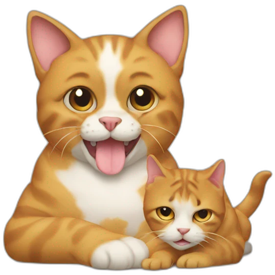 Cats eat dog emoji