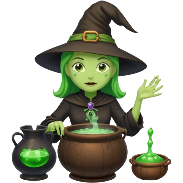 green witch cooking potion emoji