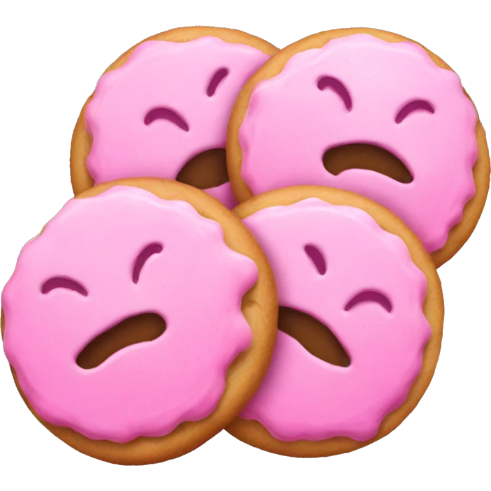 Pink 4 pack of cookies  emoji