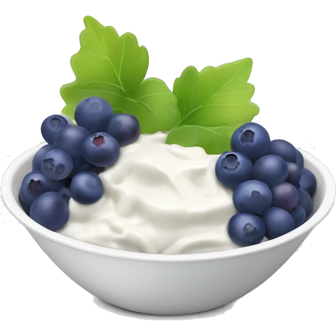 yoghurt bowl with grapes and blueberries emoji